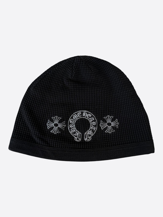 Chrome Hearts Black & White Horseshoe Logo Beanie