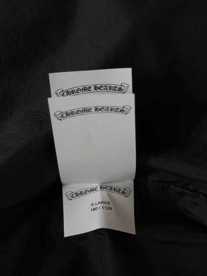 Chrome Hearts Black Cross Jacquard Quilted Embroidered Logo Nylon Jacket