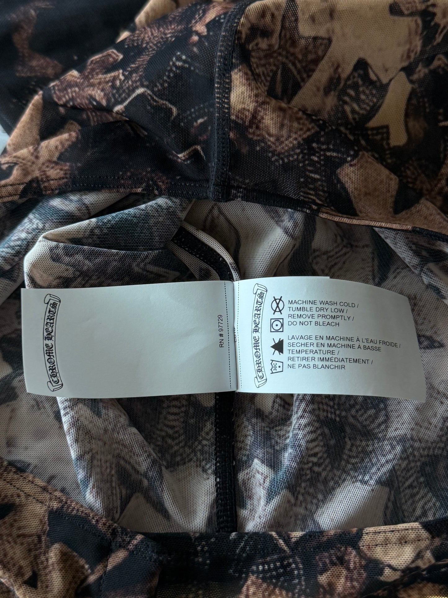 Chrome Hearts Brown All Over Cross Print Mesh Body Suit