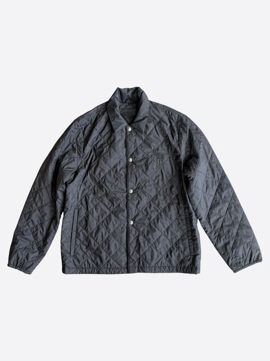 Chrome Hearts Black Quilted Embroidered Logo Nylon Jacket