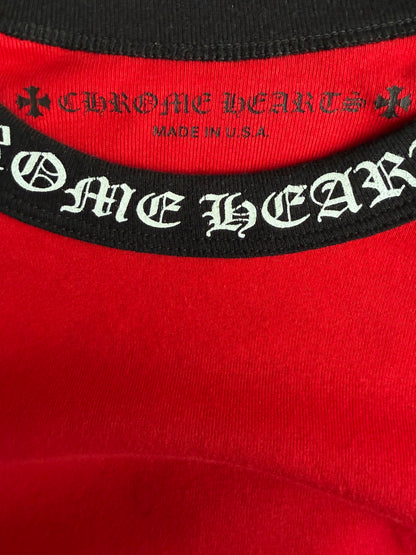 Chrome Hearts Black & Red Neck Logo Baseball Longsleeve T-Shirt