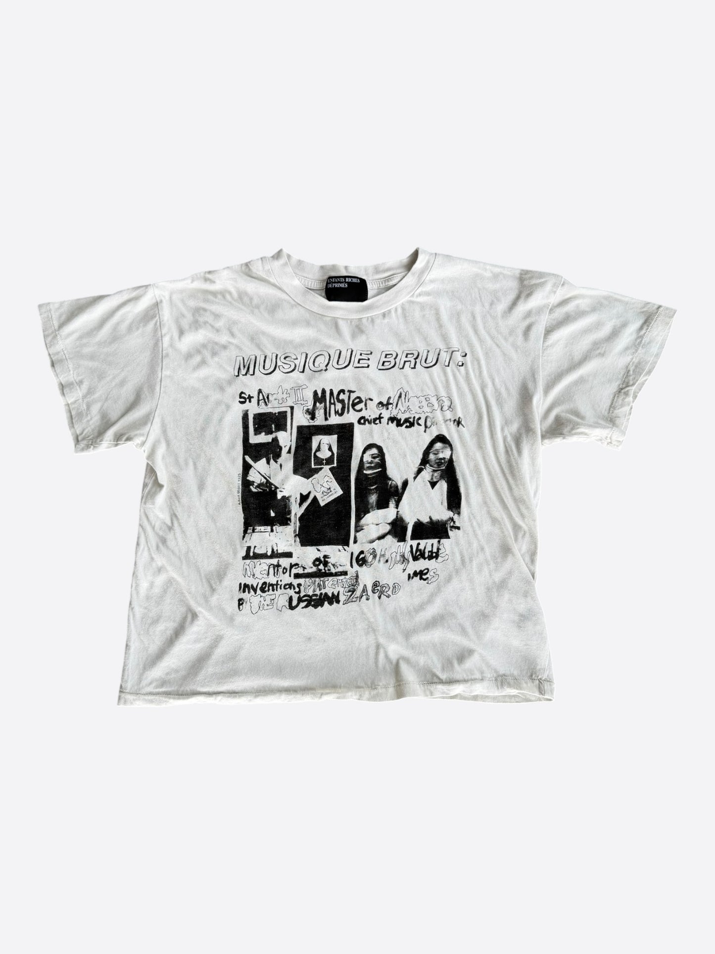 Enfants Riches Deprimes White & Black Musique Brut Graphic T-Shirt