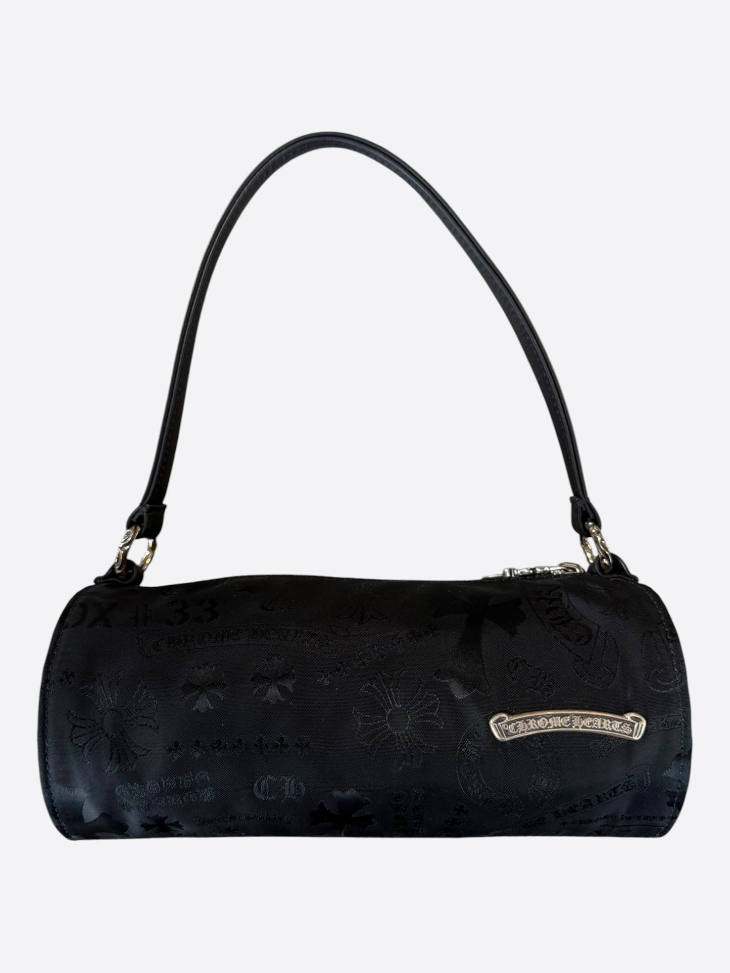 Chrome Hearts Black Stencil Grinds Mini Nylon Handbag