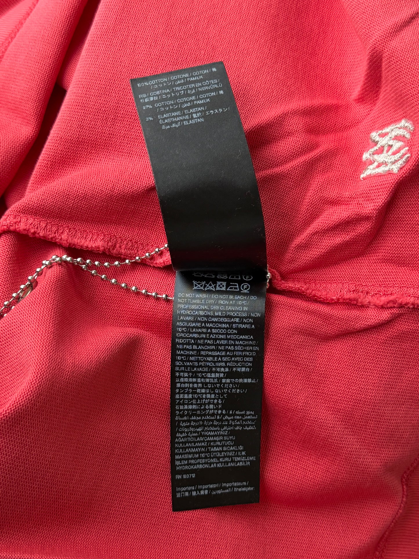 Amiri Vintage Red Embroidered Logo T-Shirt