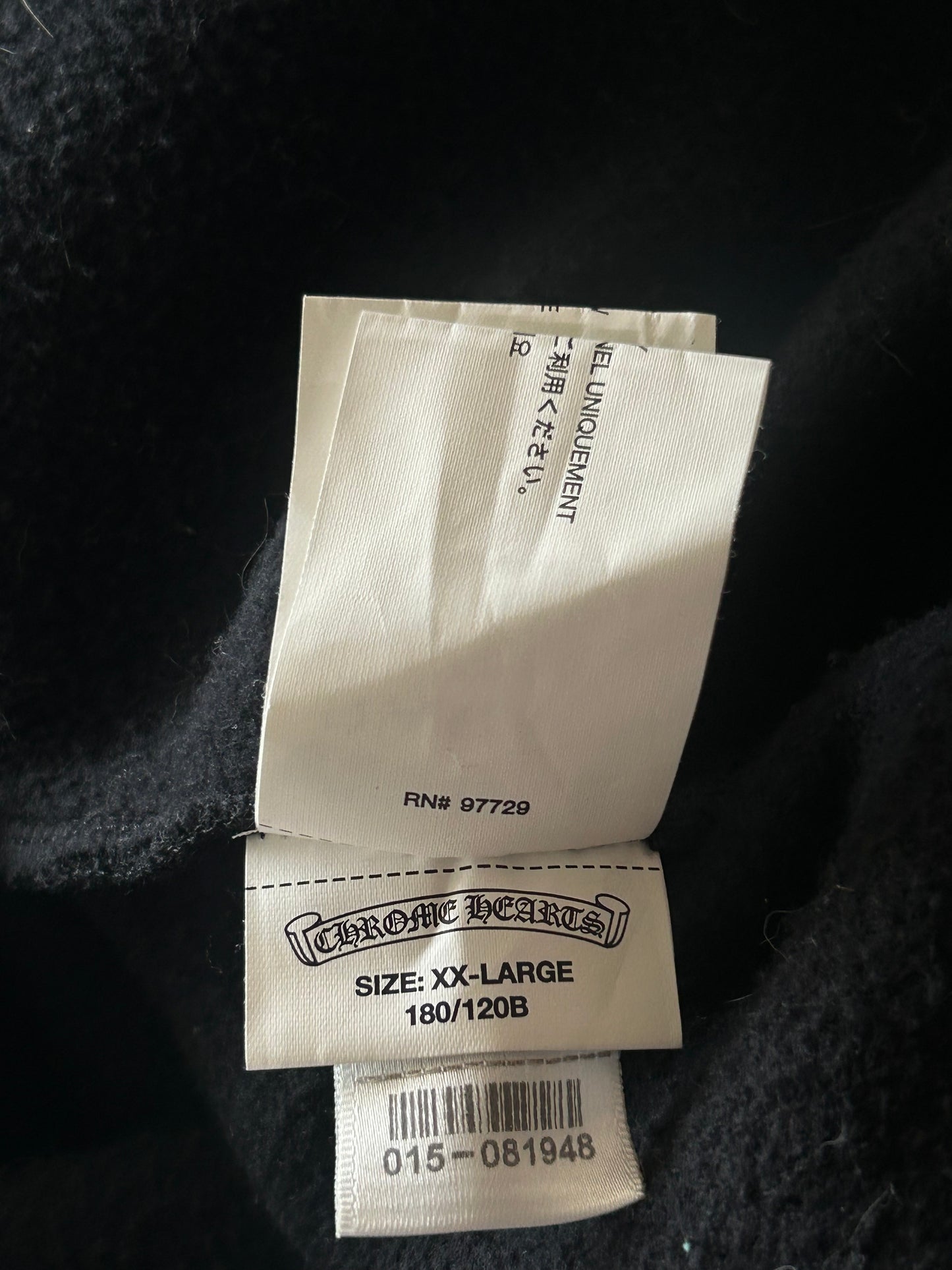 Chrome Hearts Black Leather Triple Cross Patch Hoodie
