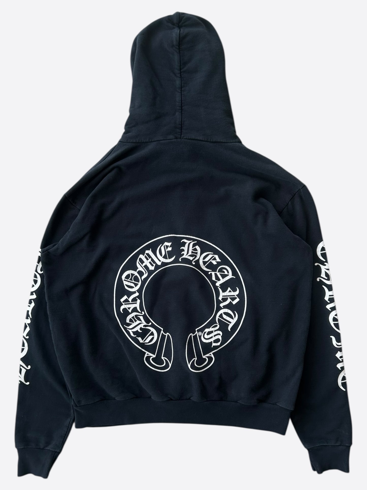 Chrome Hearts Black & White Horseshoe Logo Hoodie