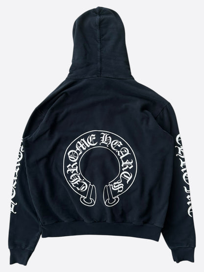 Chrome Hearts Black & White Horseshoe Logo Hoodie