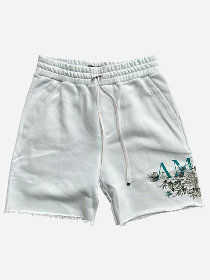 Amiri White Floral Logo Shorts