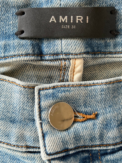 Amiri Clay Indigo & Black Bandana Patch MX1 Jeans