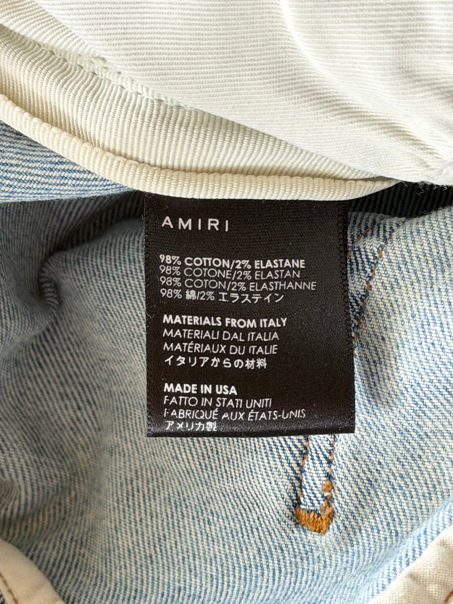 Amiri Clay Indigo & Black Bandana Patch MX1 Jeans