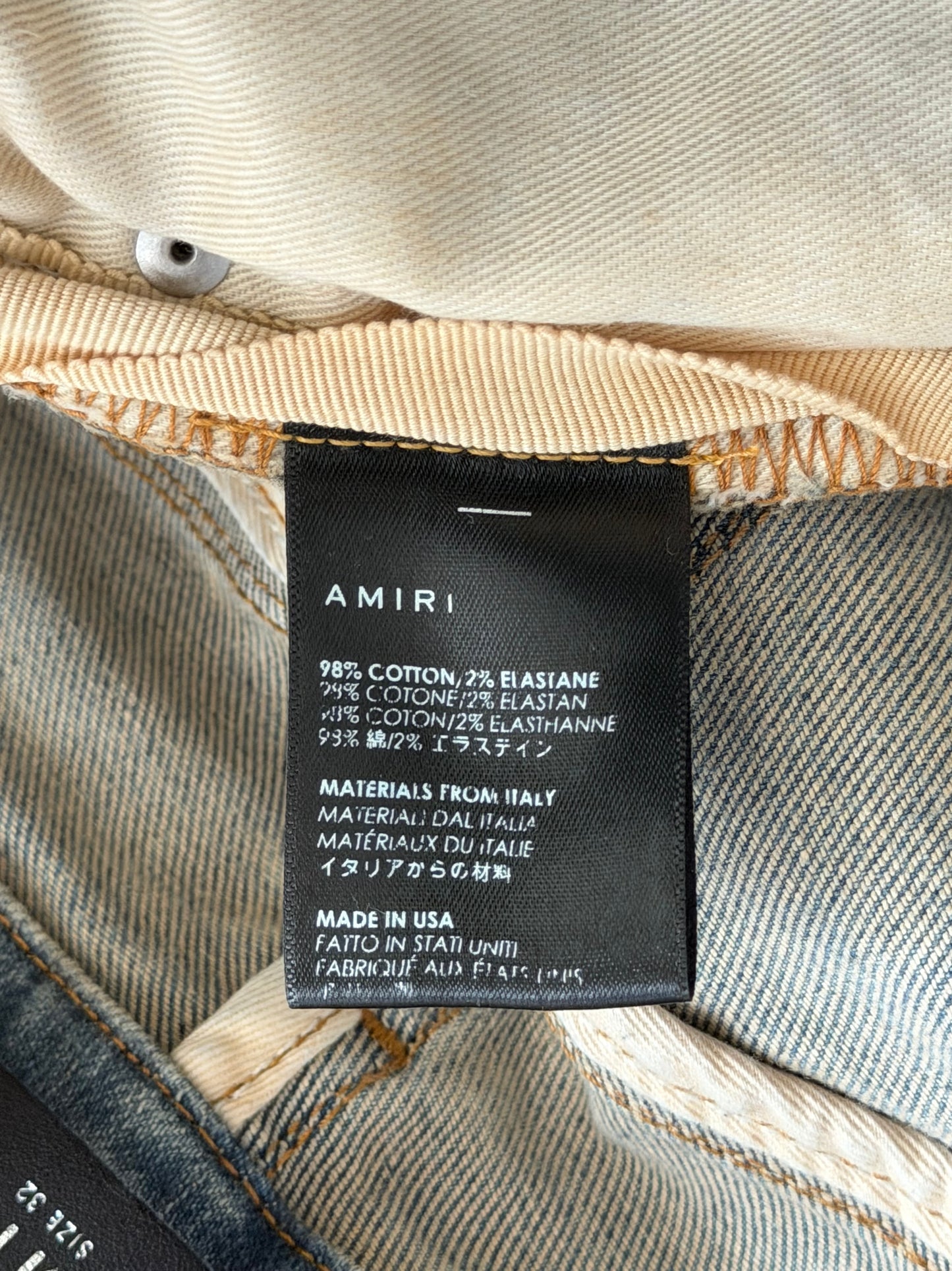 Amiri Indigo & Black Bandana Patch MX1 Jeans