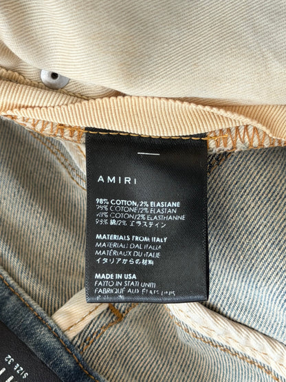 Amiri Indigo & Black Bandana Patch MX1 Jeans