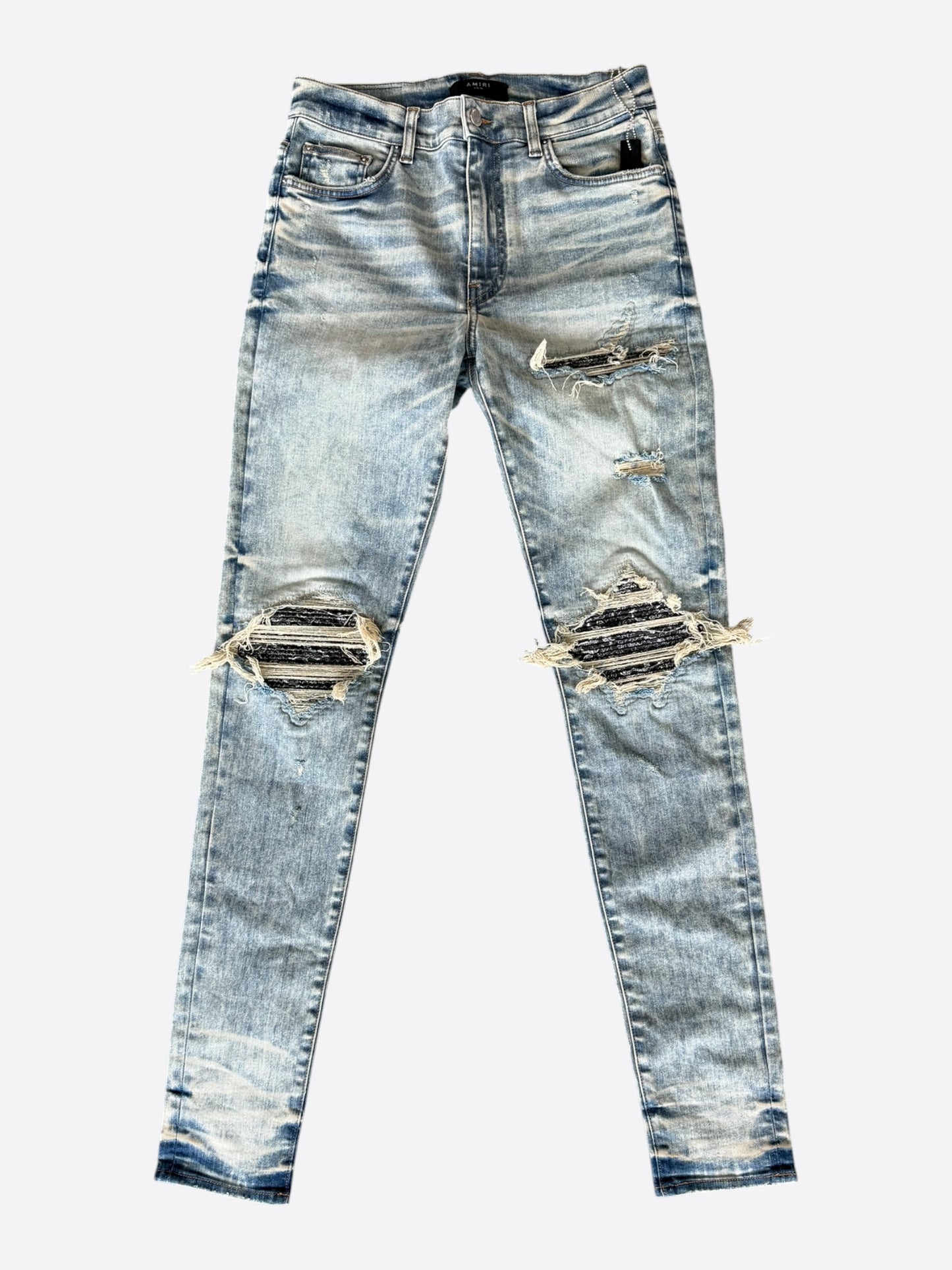 Amiri Indigo & Black Bandana Patch MX1 Jeans