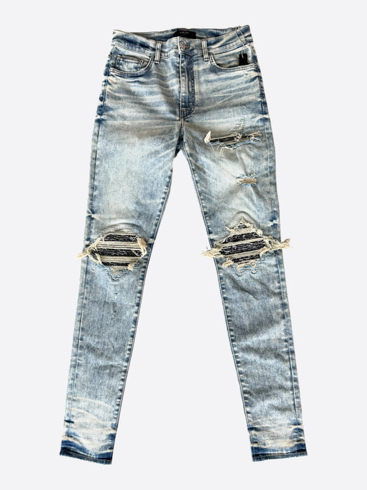 Amiri Indigo & Black Bandana Patch MX1 Jeans