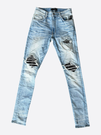 Amiri Clay Indigo & Black Bandana Patch MX1 Jeans