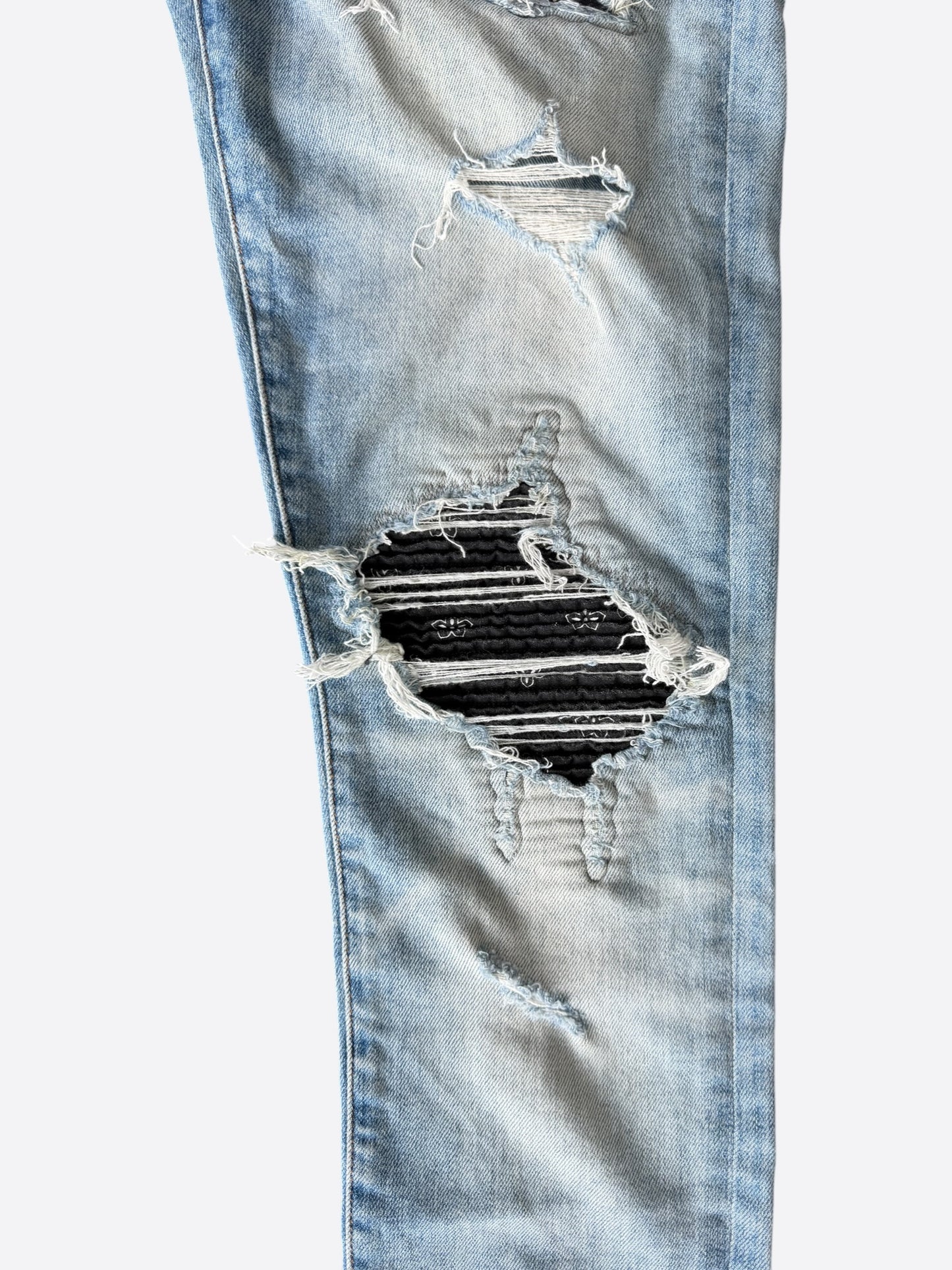 Amiri Clay Indigo & Black Bandana Patch MX1 Jeans