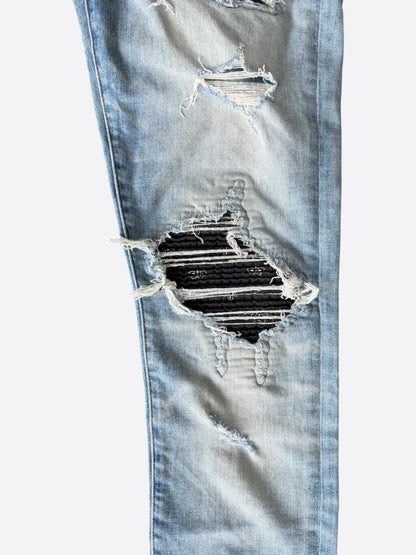 Amiri Clay Indigo & Black Bandana Patch MX1 Jeans