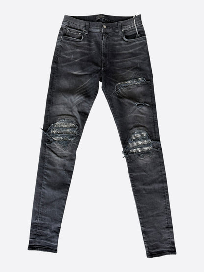 Amiri Aged Black & White Bandana Patch MX1 Jeans