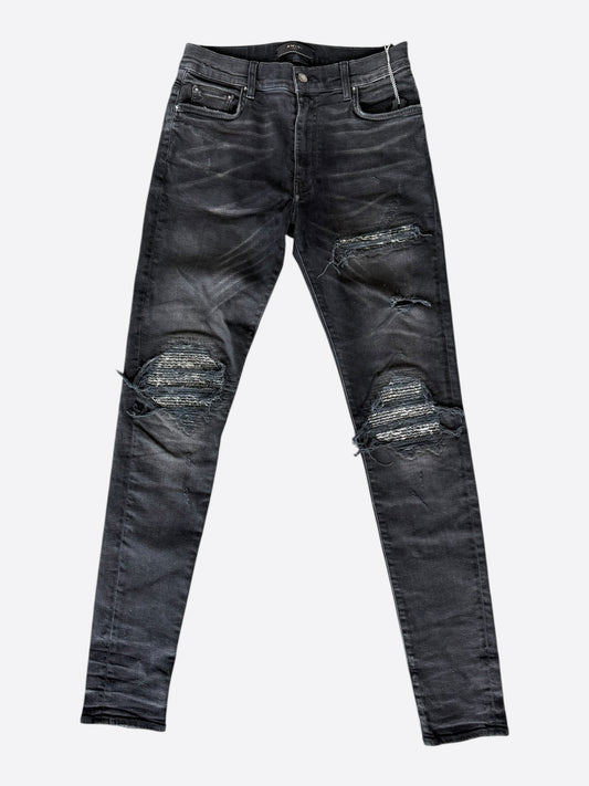 Amiri Aged Black & White Bandana Patch MX1 Jeans