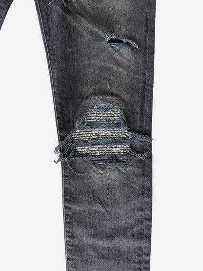 Amiri Aged Black & White Bandana Patch MX1 Jeans
