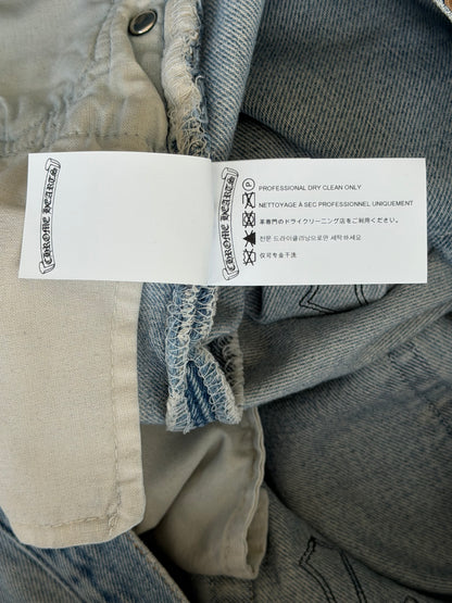 Chrome Hearts Levis Light Blue & Black Cross Patch Jeans