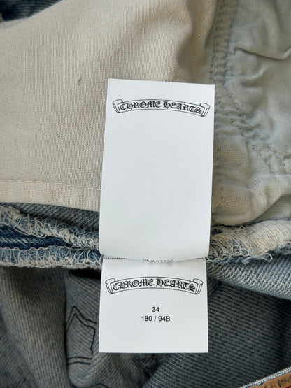 Chrome Hearts Levis Light Blue & Black Cross Patch Jeans