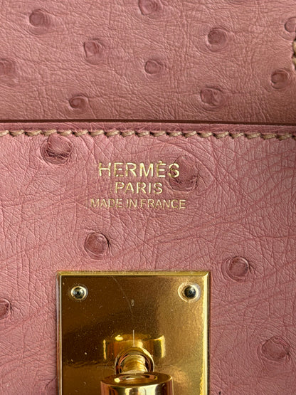 Hermes Terre Cuite Ostrich & Gold Hardware Birkin 30