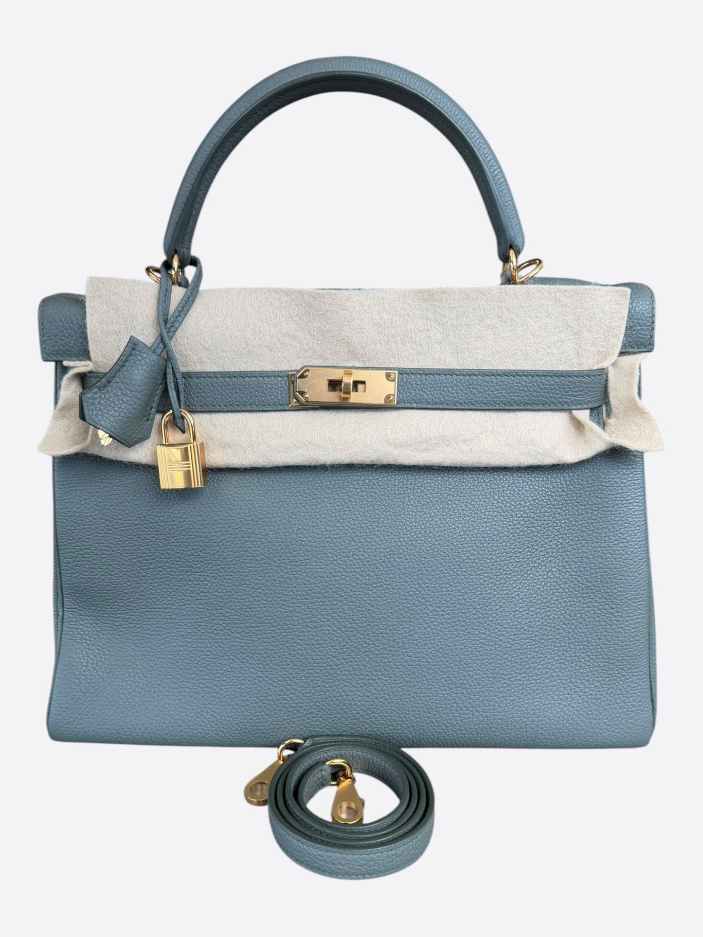 Hermes Vert Amande Togo & Gold Hardware Kelly 32