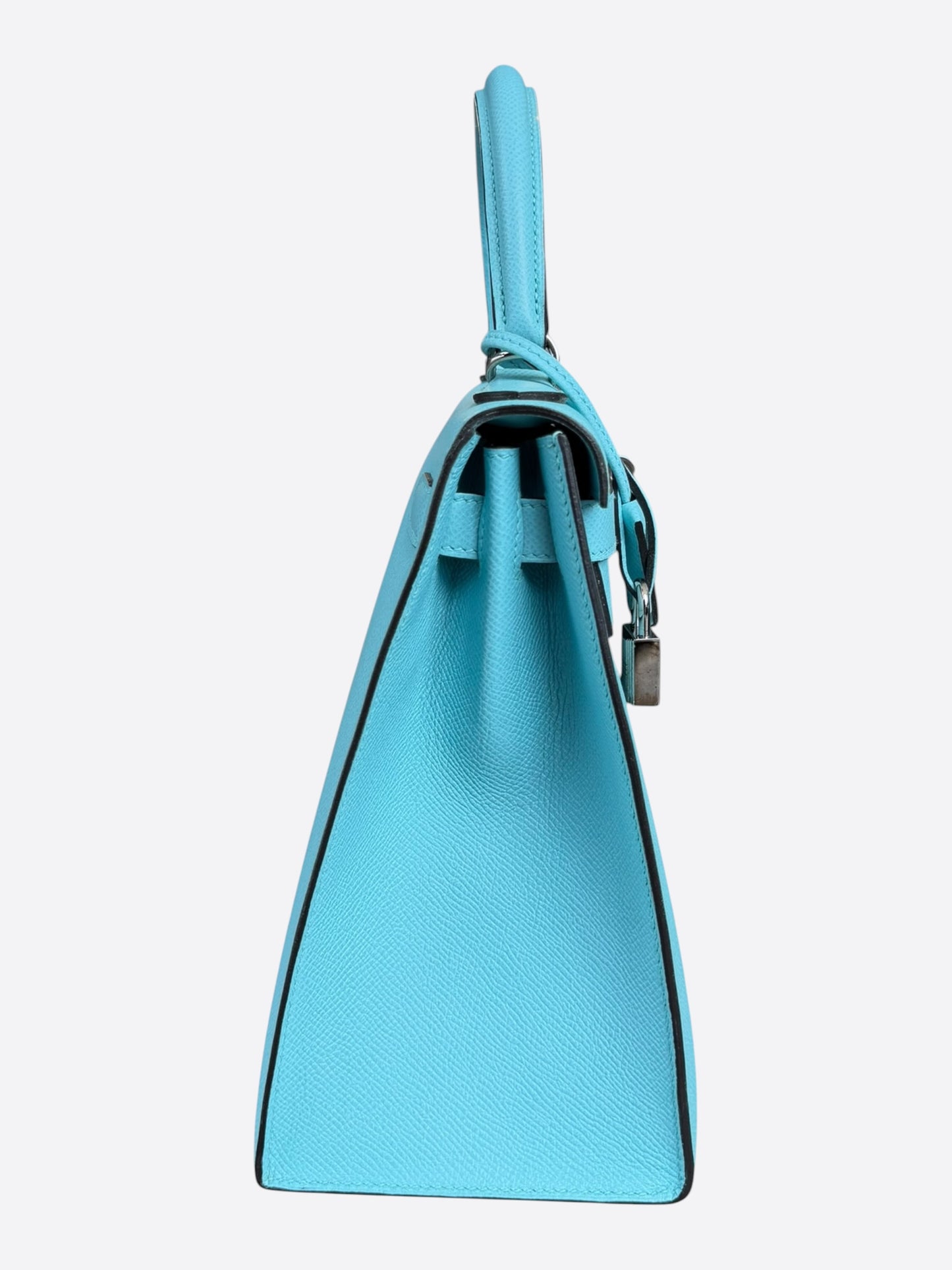 Hermes Blue Atoll Epsom & Palladium Hardware Kelly 28