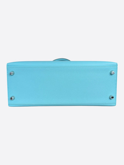 Hermes Blue Atoll Epsom & Palladium Hardware Kelly 28