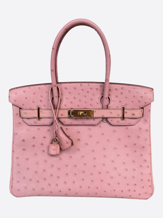 Hermes Terre Cuite Ostrich & Gold Hardware Birkin 30