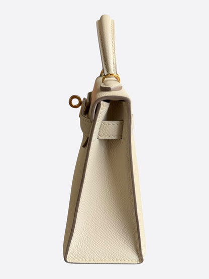 Hermes Craie Epsom & Gold Hardware Mini Kelly 20