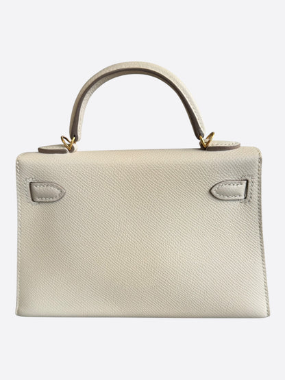 Hermes Craie Epsom & Gold Hardware Mini Kelly 20