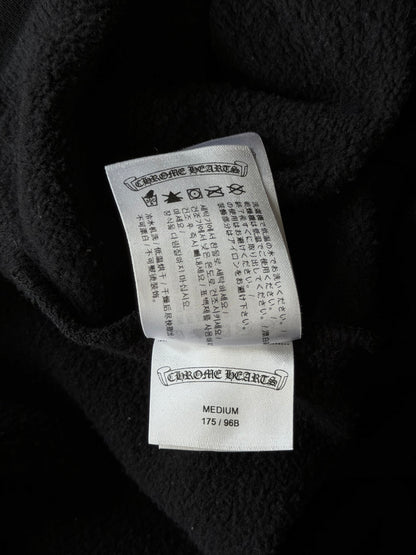 Chrome Hearts Black & White Script Logo Zip Up Hoodie