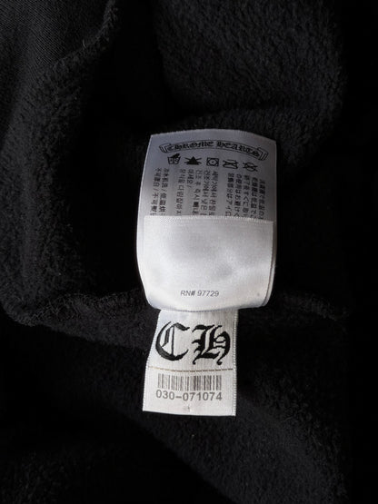 Chrome Hearts Black & White Script Logo Zip Up Hoodie