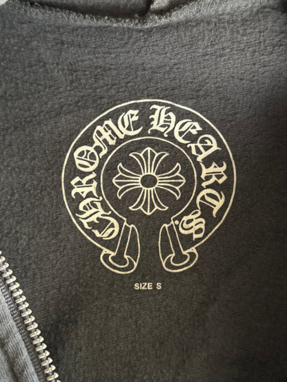 Chrome Hearts Black & Blue Cross Logo Zip Up Hoodie