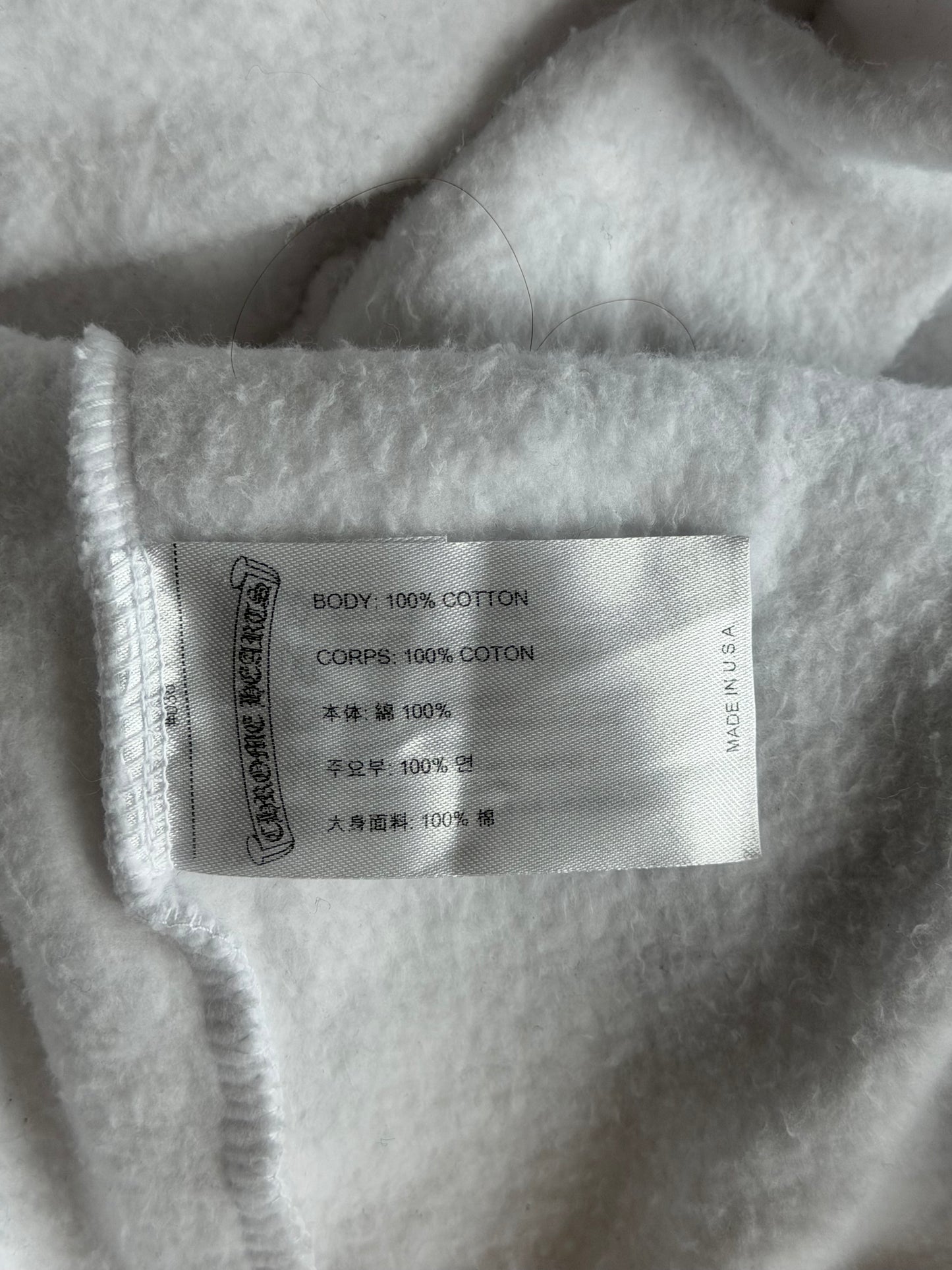 Chrome Hearts White & Black Script Logo Zip Up Hoodie