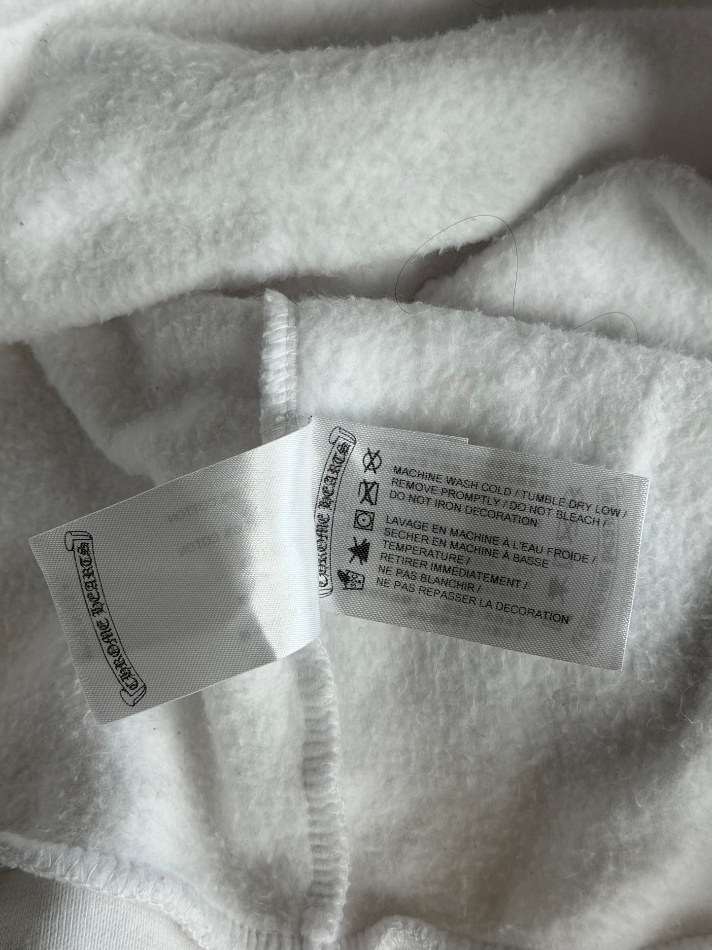 Chrome Hearts White & Black Script Logo Zip Up Hoodie