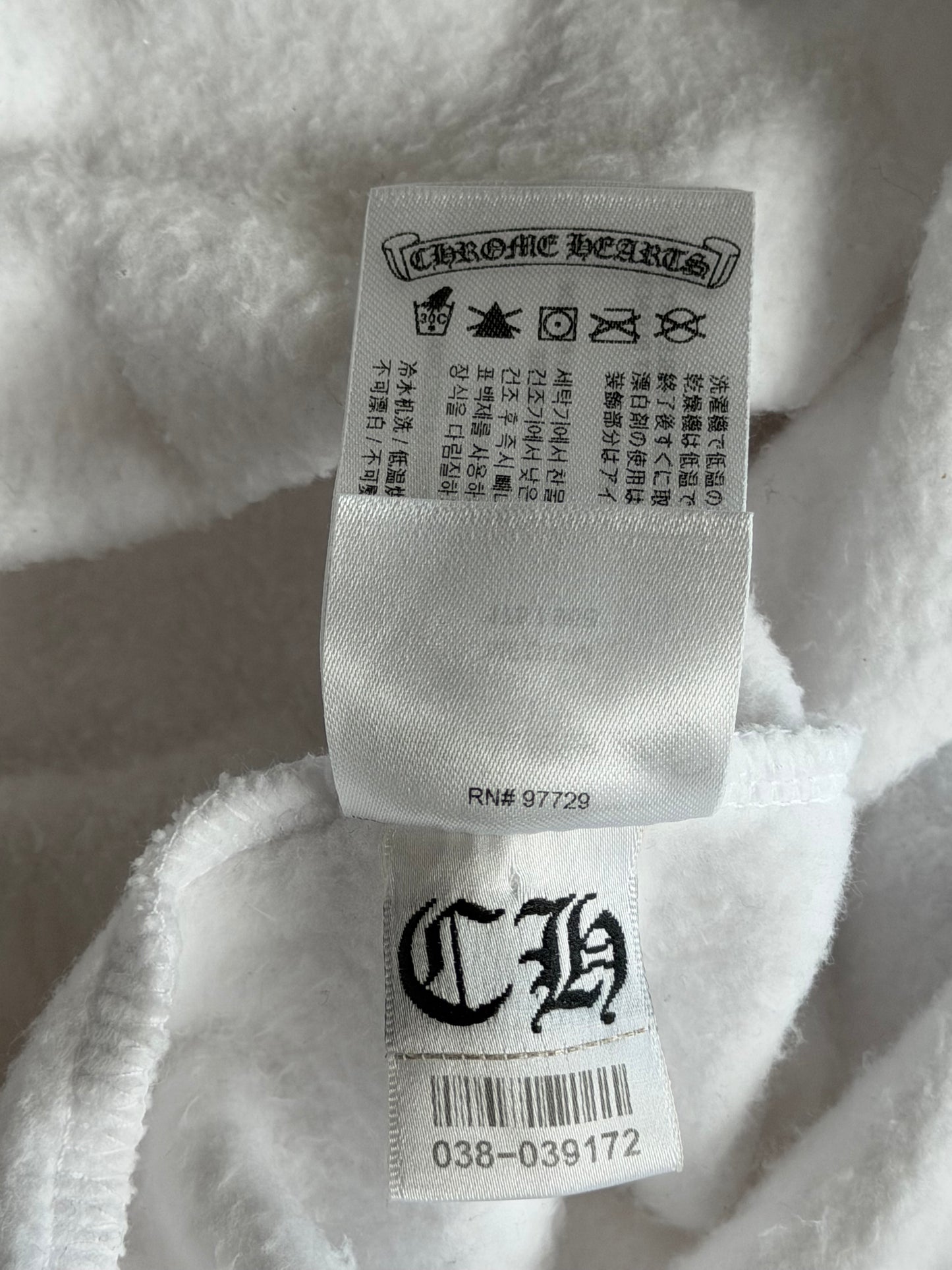 Chrome Hearts White & Black Script Logo Zip Up Hoodie