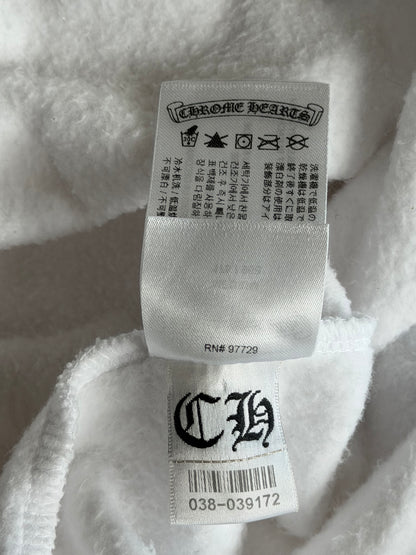 Chrome Hearts White & Black Script Logo Zip Up Hoodie