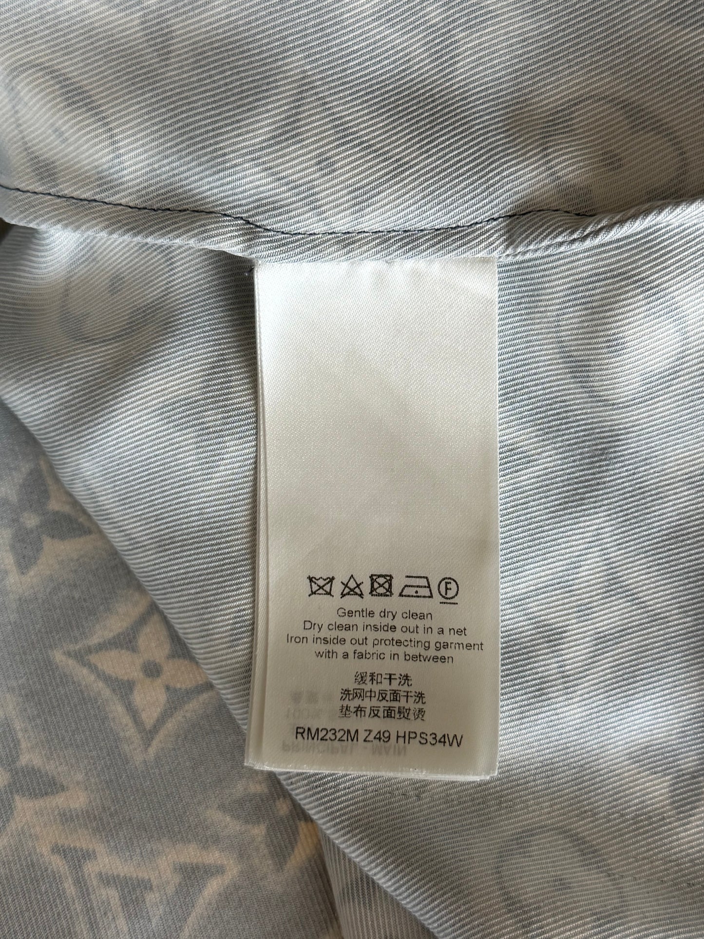 Louis Vuitton Navy & Beige Monogram Button Up Shirt