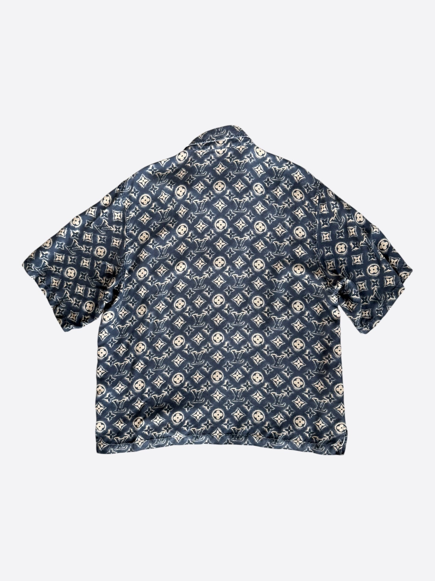Louis Vuitton Navy & Beige Monogram Button Up Shirt