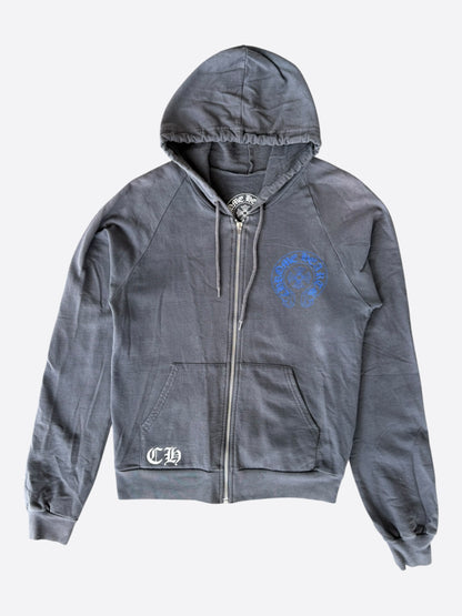 Chrome Hearts Black & Blue Cross Logo Zip Up Hoodie