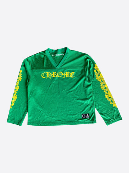 Chrome Hearts Green & Yellow Floral Nylon Mesh Longsleeve Jersey