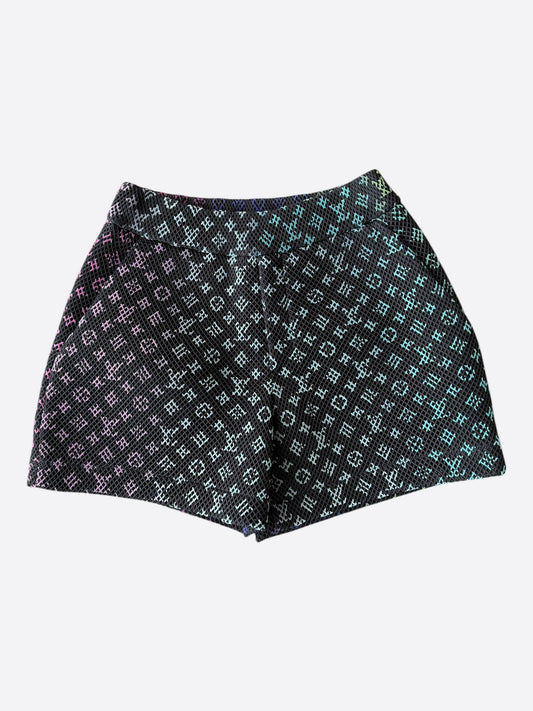 Louis Vuitton Black Rainbow Monogram Mesh Shorts