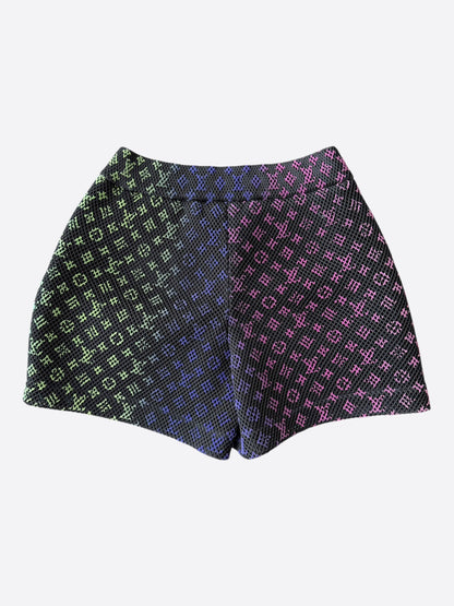Louis Vuitton Black Rainbow Monogram Mesh Shorts