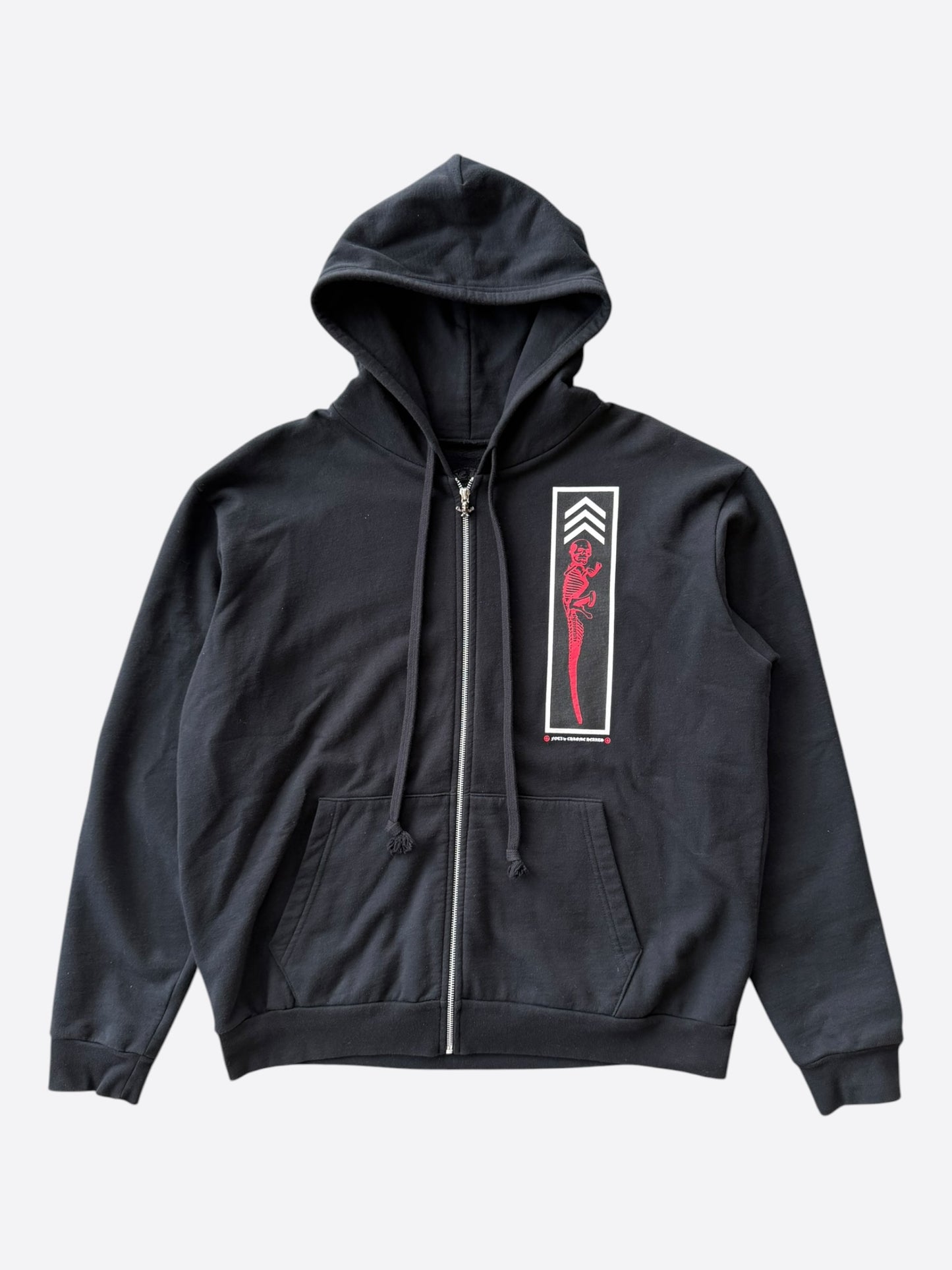 Chrome Hearts Black, Red & White Foti Graphic Zip Up Hoodie
