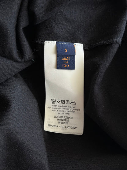 Louis Vuitton Black & White Frequency Logo Embroidered T-Shirt