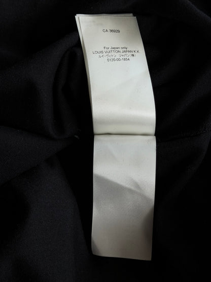 Louis Vuitton Black & White Frequency Logo Embroidered T-Shirt