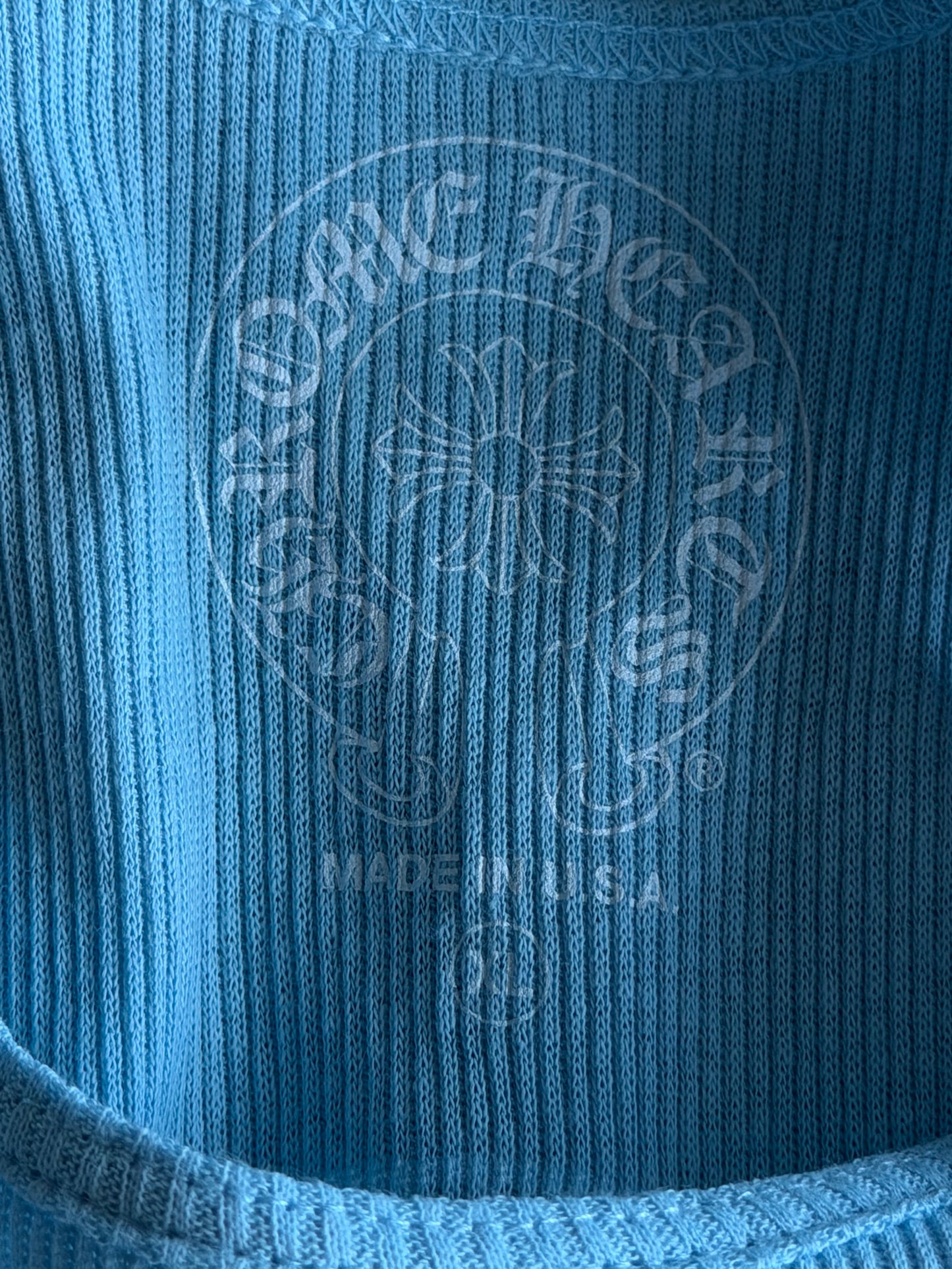 Chrome Hearts Blue & White Horseshoe Tank Top